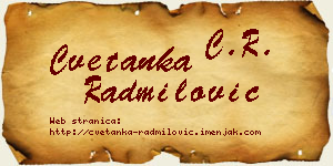 Cvetanka Radmilović vizit kartica